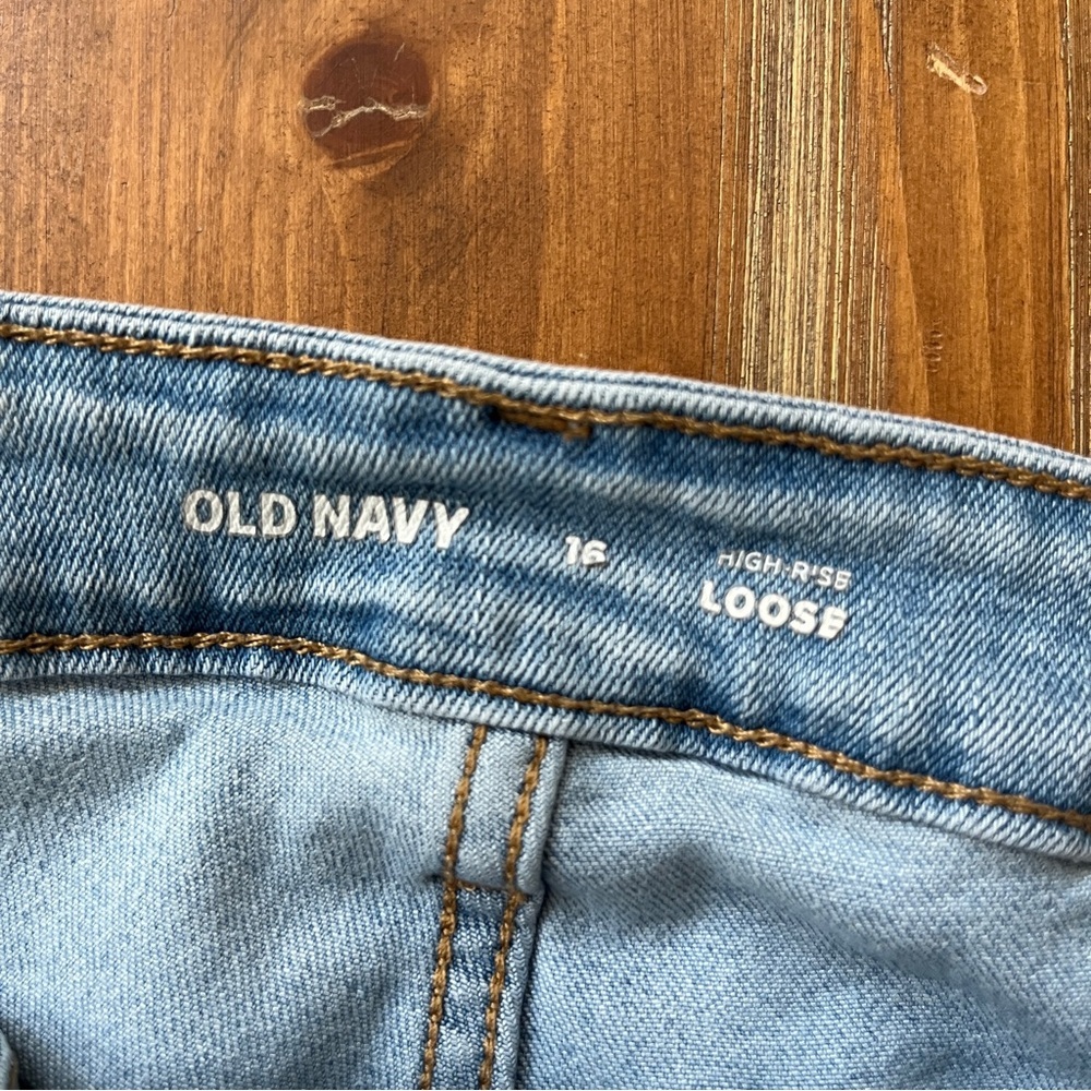 Old Navy Light Blue High-Rise Loose Jeans 16 - Picture 5 of 6